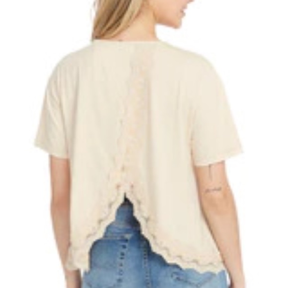 Frances Split-Back Lace-Hem Top - Picture 2 of 2